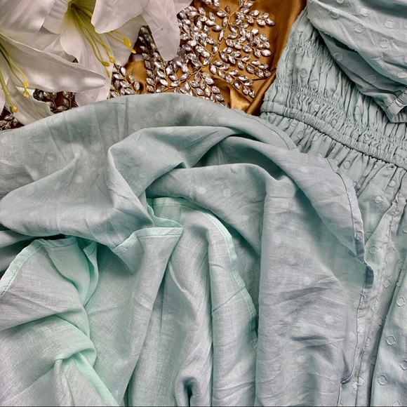 SOLD NWT Lovely Swiss Dot Cottagecore Aqua Prairie Dress* - Picture 6 of 10